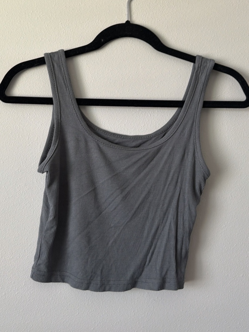 Gray Blue Ribbed Tank Top